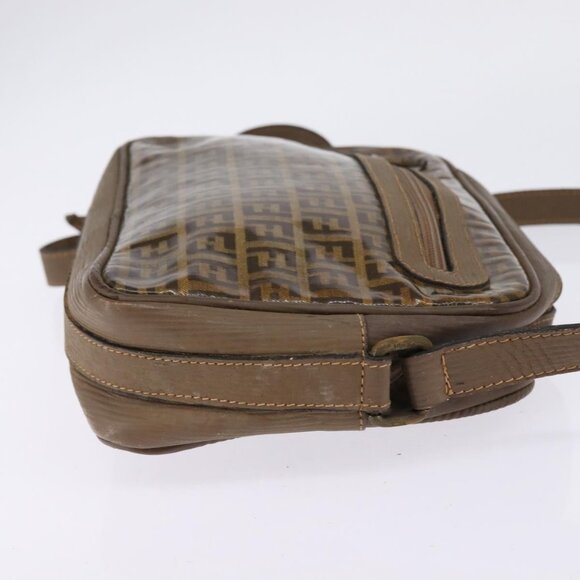 FENDI Zucchino Canvas Shoulder Bag Coated Canvas Beige Auth - Picture 4 of 16